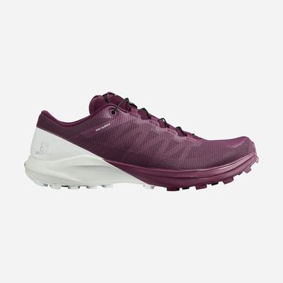 Salomon SENSE PRO 4 - Naisten Polkujuoksukengät - Violetit/Valkoinen